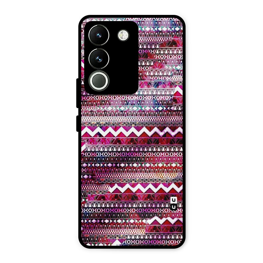 Pink Indie Pattern Metal Back Case for Vivo Y200
