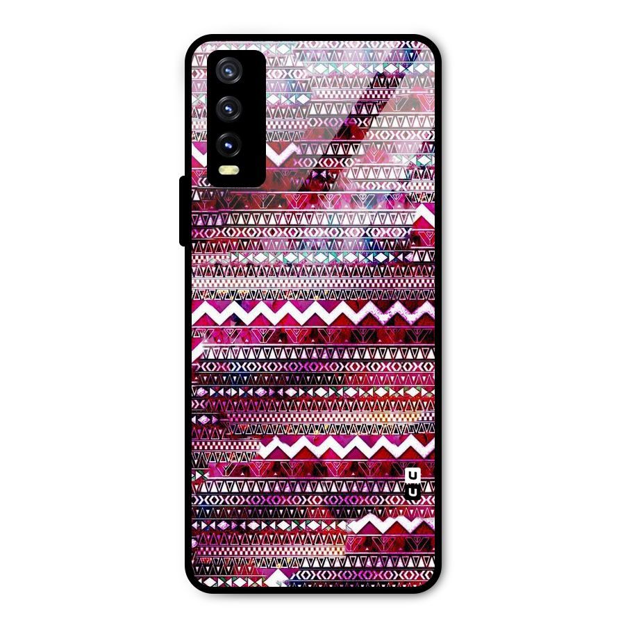 Pink Indie Pattern Metal Back Case for Vivo Y20g