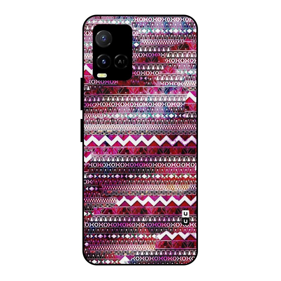 Pink Indie Pattern Metal Back Case for Vivo Y21T