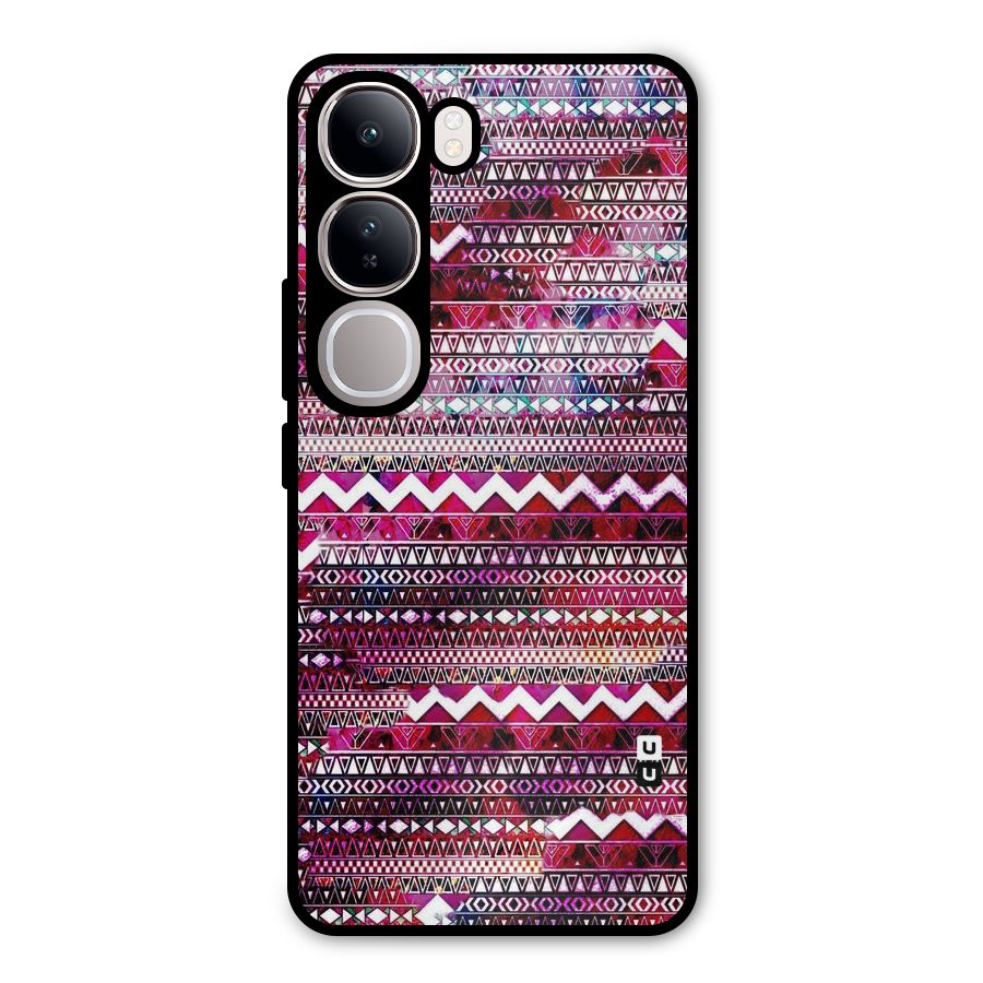 Pink Indie Pattern Metal Back Case for Vivo Y300