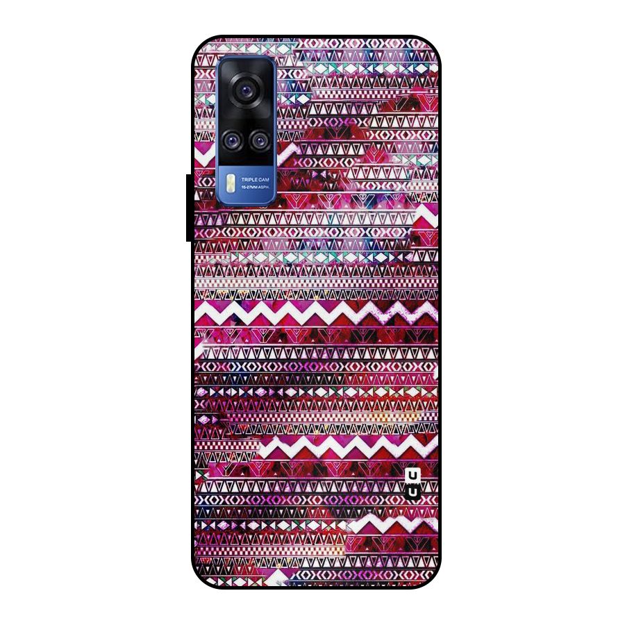 Pink Indie Pattern Metal Back Case for Vivo Y51