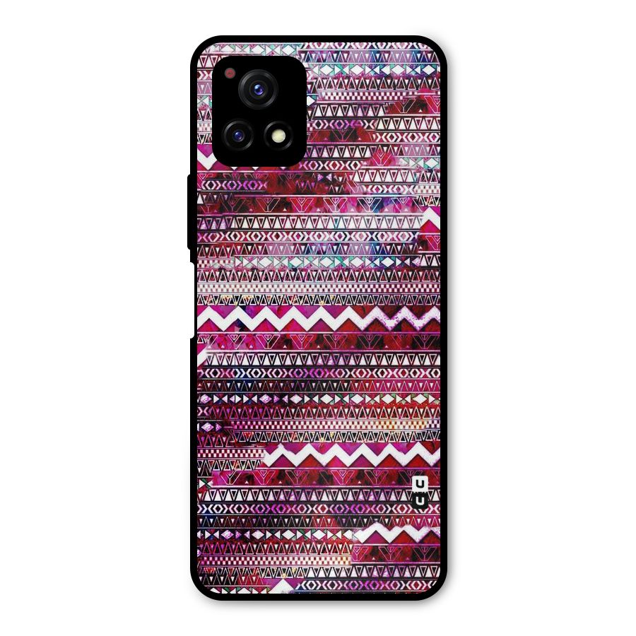 Pink Indie Pattern Metal Back Case for Vivo Y72 5G