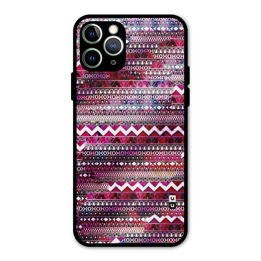 Pink Indie Pattern Metal Back Case for iPhone 11 Pro Max