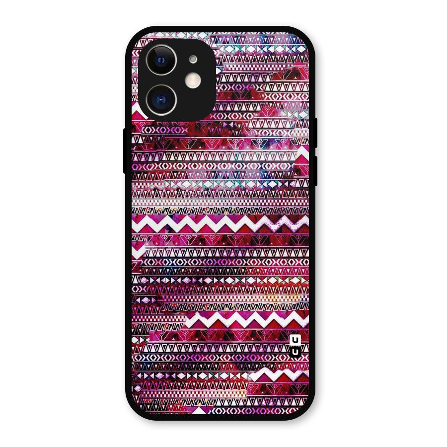 Pink Indie Pattern Metal Back Case for iPhone 12