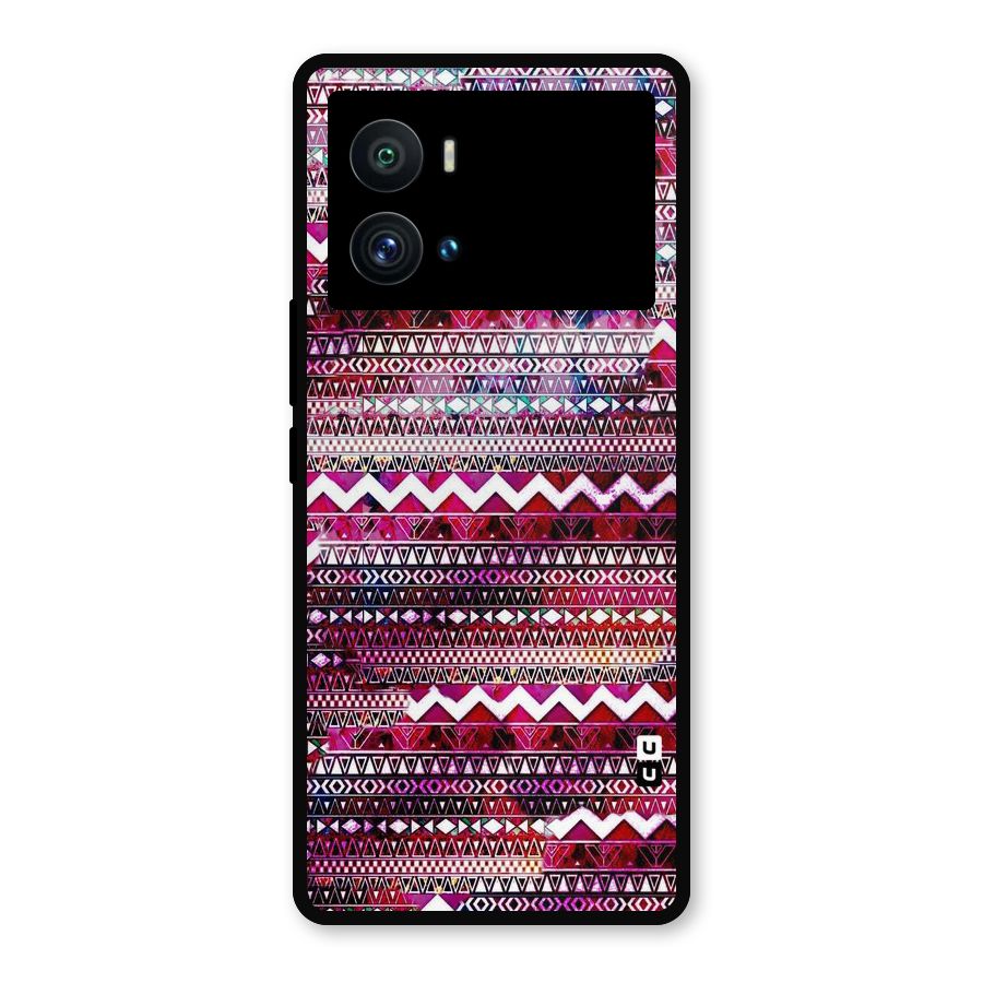 Pink Indie Pattern Metal Back Case for iQOO 9 Pro