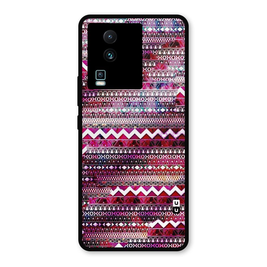Pink Indie Pattern Metal Back Case for iQOO Neo 7