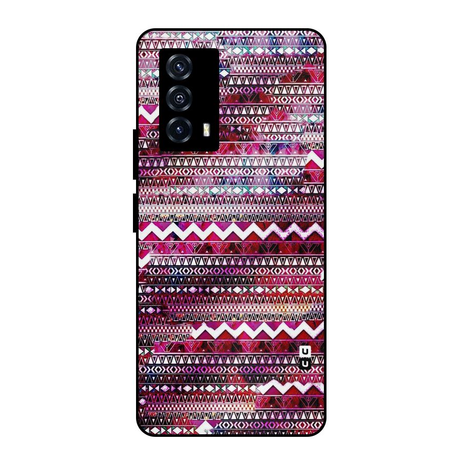 Pink Indie Pattern Metal Back Case for iQOO Z5