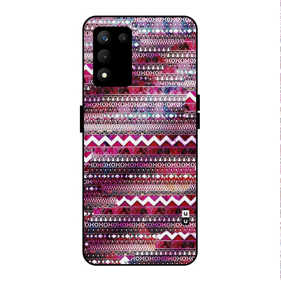 Pink Indie Pattern Metal Back Case for realme 9 5G SE