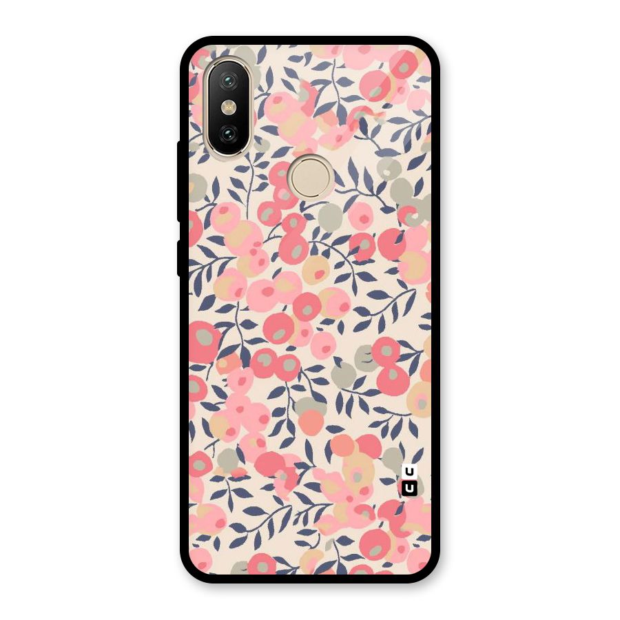 Pink Leaf Pattern Glass Back Case for Redmi A2