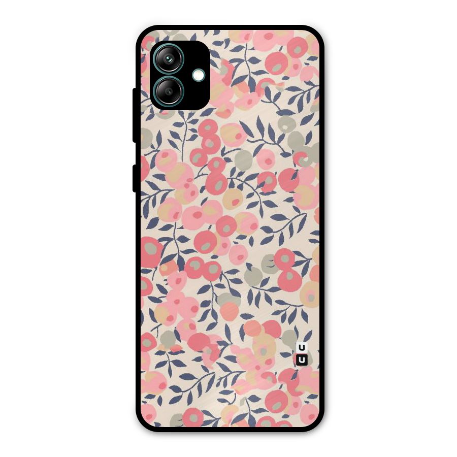 Pink Leaf Pattern Metal Back Case for Galaxy A04