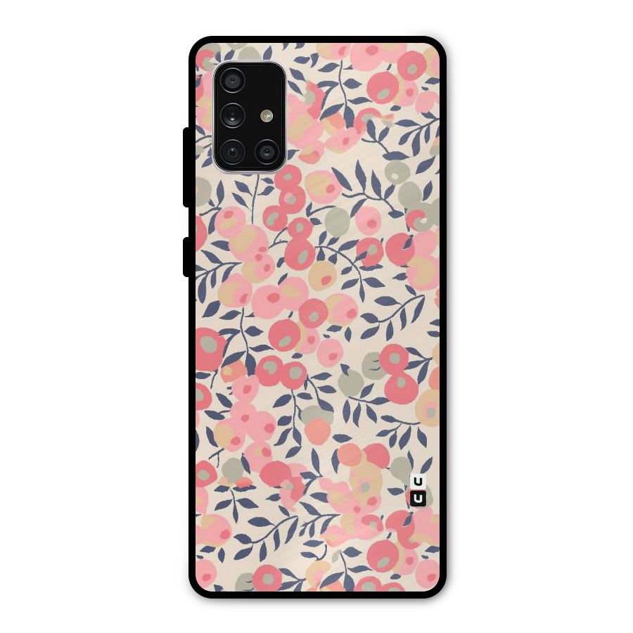 Pink Leaf Pattern Metal Back Case for Galaxy A71