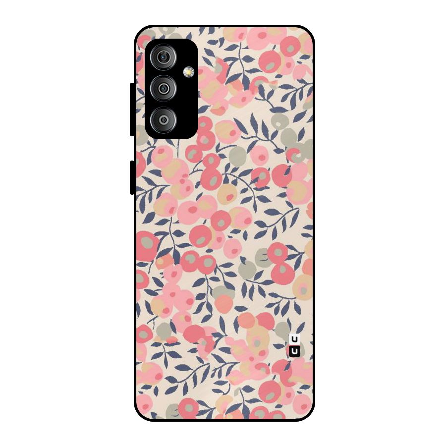 Pink Leaf Pattern Metal Back Case for Galaxy F23