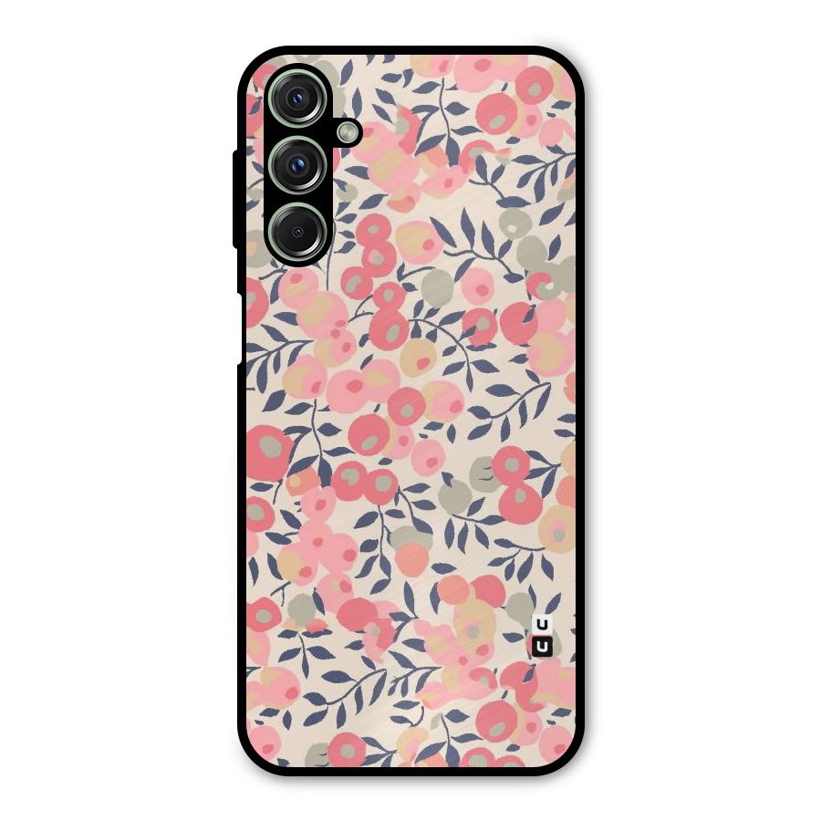 Pink Leaf Pattern Metal Back Case for Galaxy F34