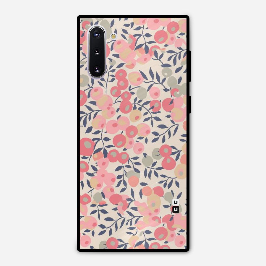Pink Leaf Pattern Metal Back Case for Galaxy Note 10