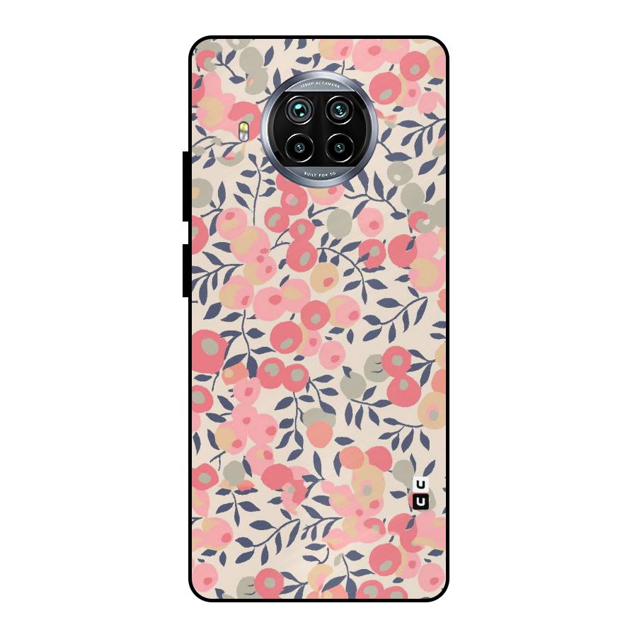 Pink Leaf Pattern Metal Back Case for Mi 10i