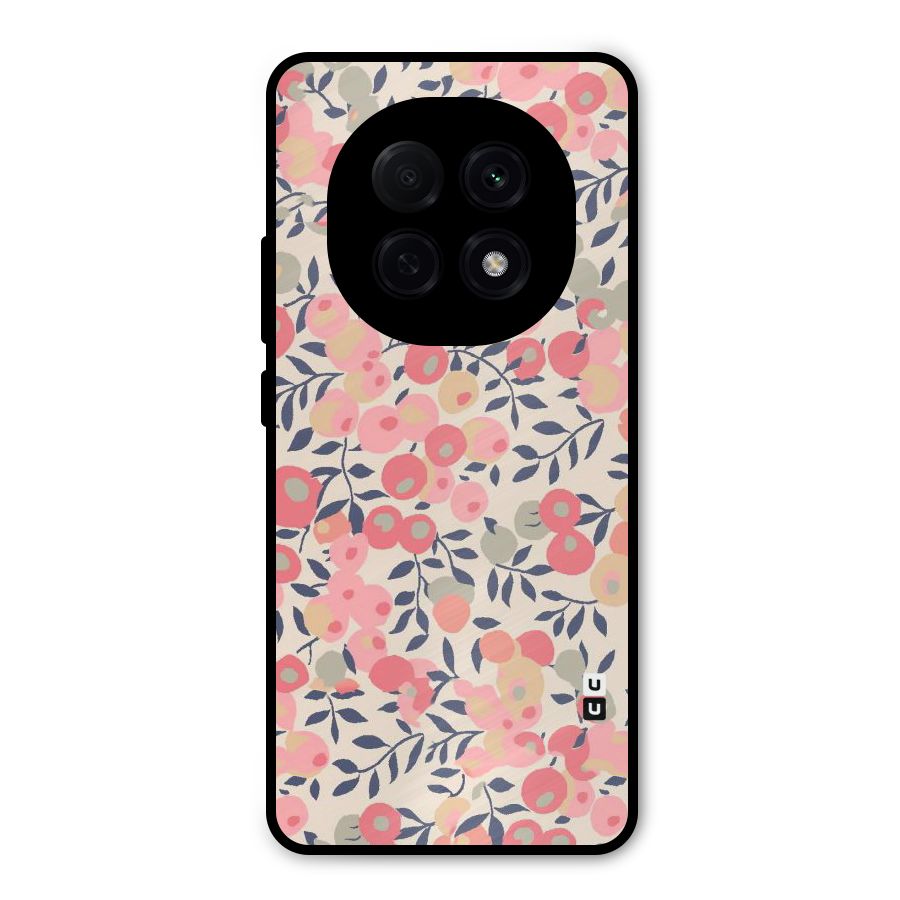 Pink Leaf Pattern Metal Back Case for Oppo F29 Pro