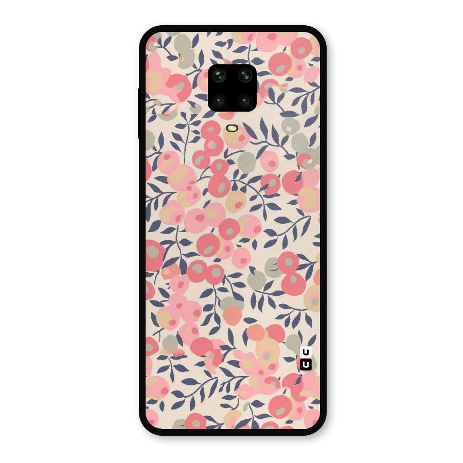 Pink Leaf Pattern Metal Back Case for Poco M2 Pro