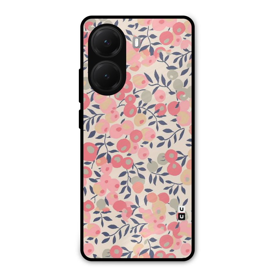 Pink Leaf Pattern Metal Back Case for Poco X7 Pro