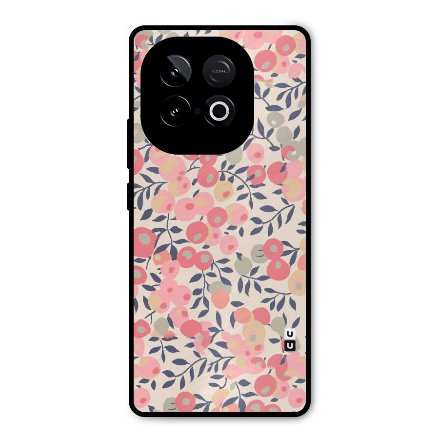 Pink Leaf Pattern Metal Back Case for iQOO Neo 10