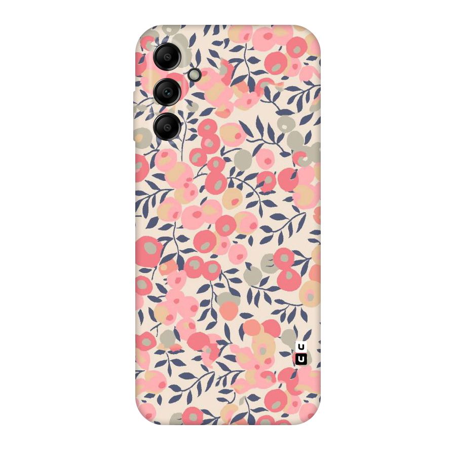 Pink Leaf Pattern Original Polycarbonate Back Case for Galaxy A14 5G
