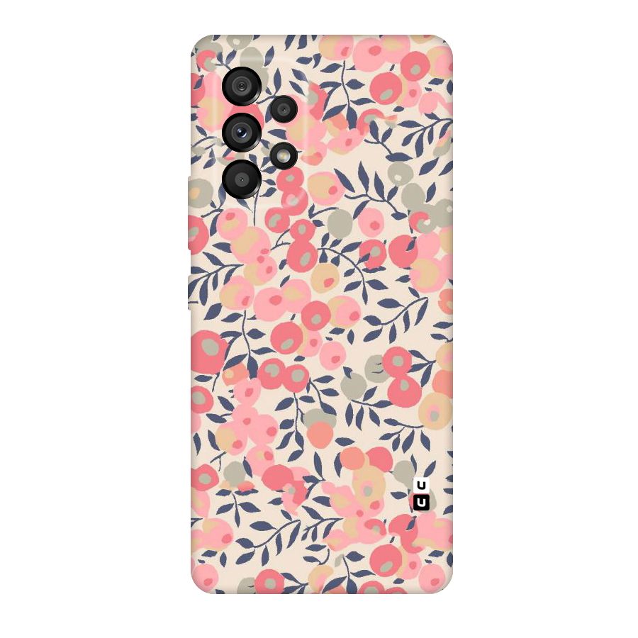 Pink Leaf Pattern Original Polycarbonate Back Case for Galaxy A53 5G