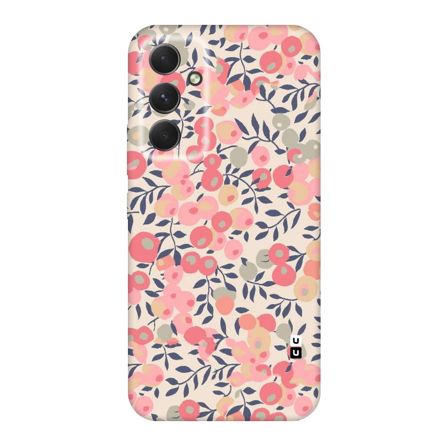 Pink Leaf Pattern Original Polycarbonate Back Case for Galaxy A54