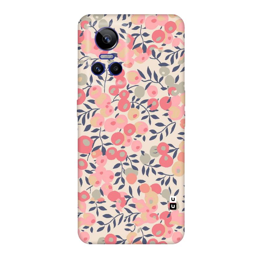 Pink Leaf Pattern Original Polycarbonate Back Case for Realme GT Neo 3