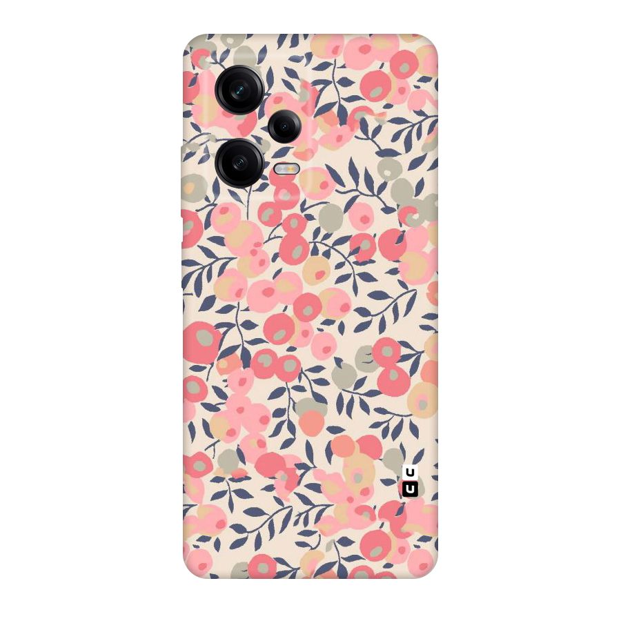 Pink Leaf Pattern Original Polycarbonate Back Case for Redmi Note 12 Pro