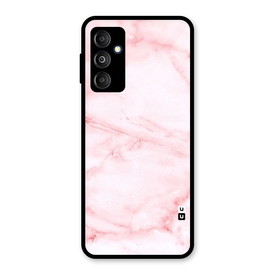 Pink Marble Print Glass Back Case for Galaxy M14 5G