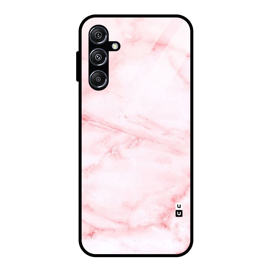 Pink Marble Print Glass Back Case for Galaxy M34 5G