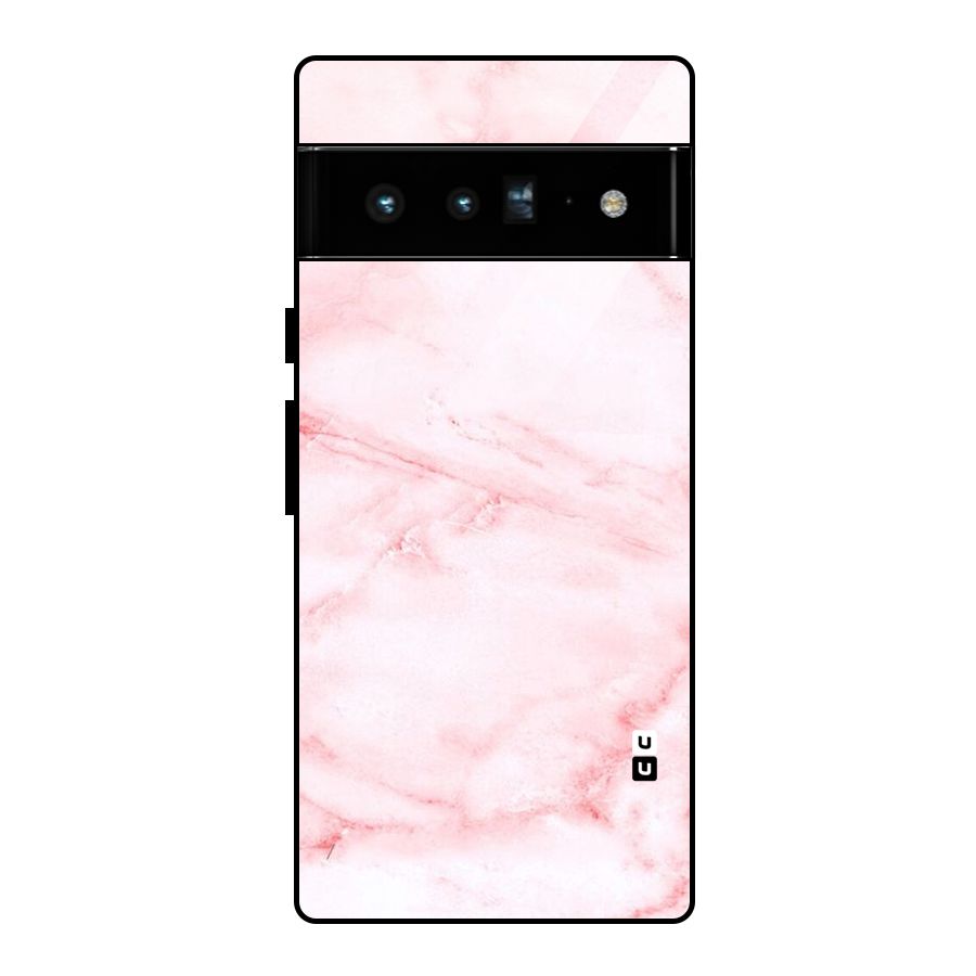 Pink Marble Print Glass Back Case for Google Pixel 6 Pro