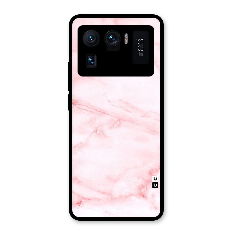 Pink Marble Print Glass Back Case for Mi 11 Ultra
