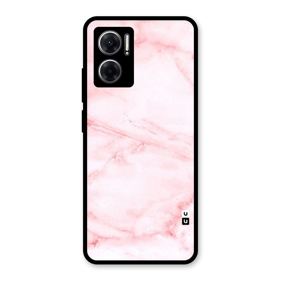 Pink Marble Print Glass Back Case for Redmi 11 Prime 5G