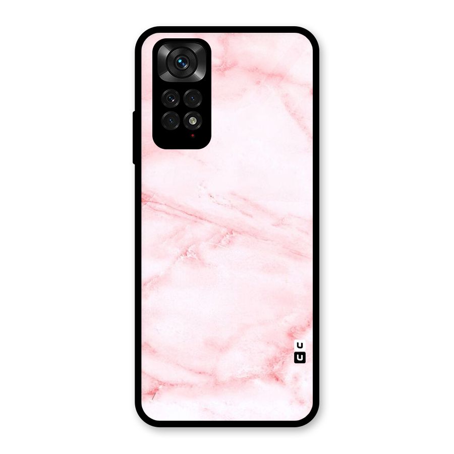 Pink Marble Print Glass Back Case for Redmi Note 11S