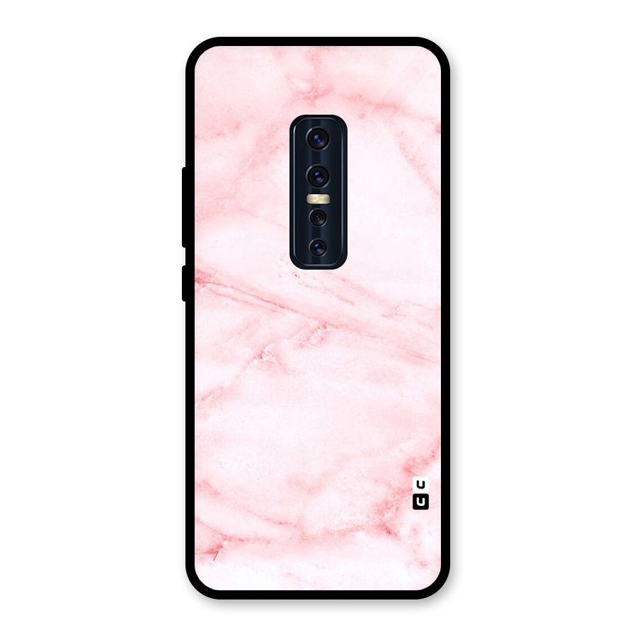 Pink Marble Print Glass Back Case for Vivo V17 Pro