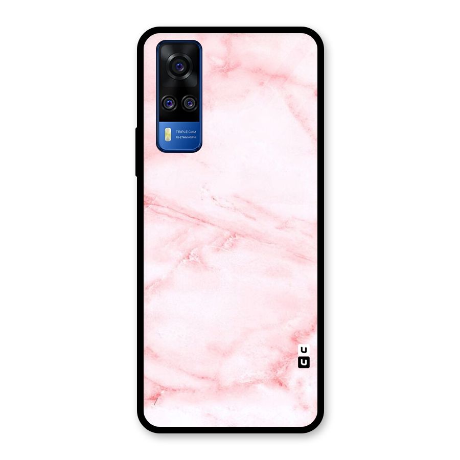 Pink Marble Print Glass Back Case for Vivo Y31