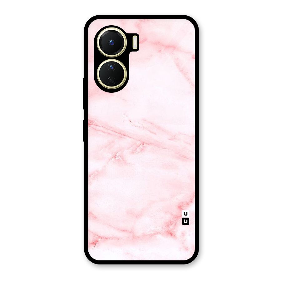 Pink Marble Print Glass Back Case for Vivo Y56