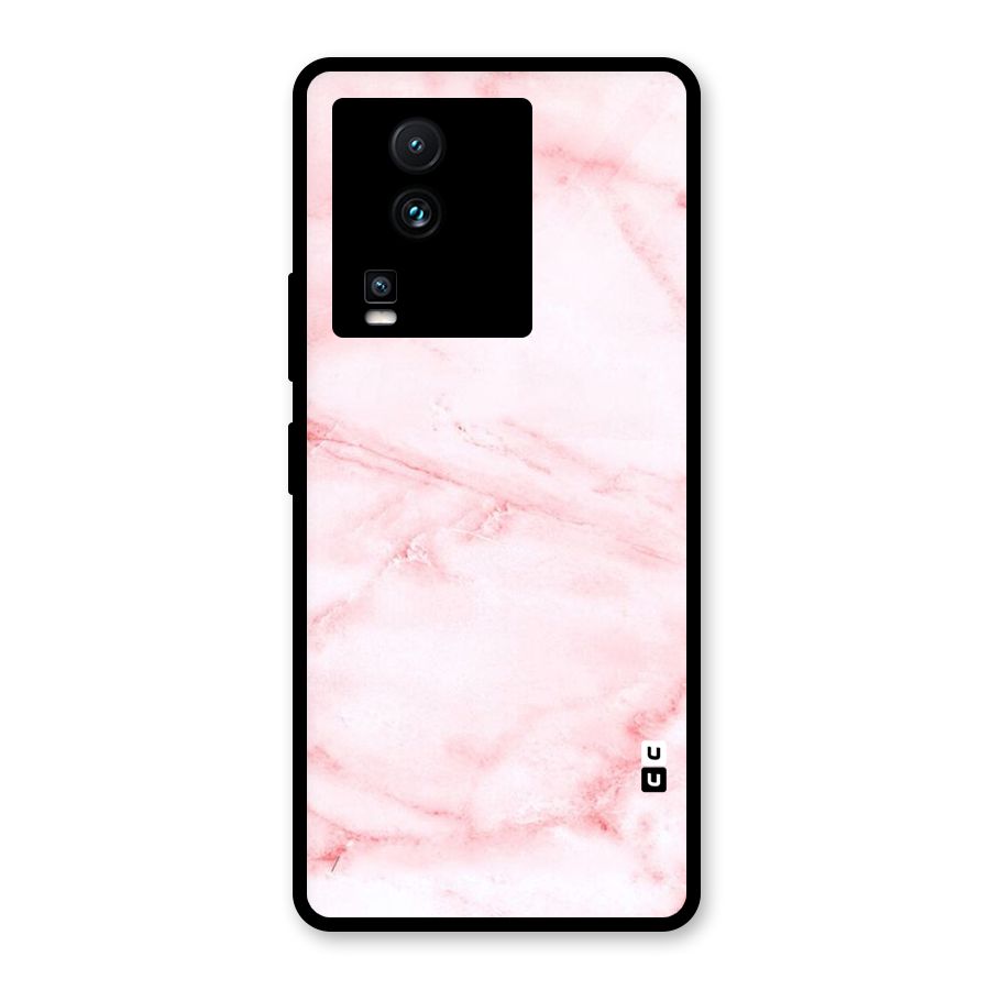 Pink Marble Print Glass Back Case for Vivo iQOO Neo 7