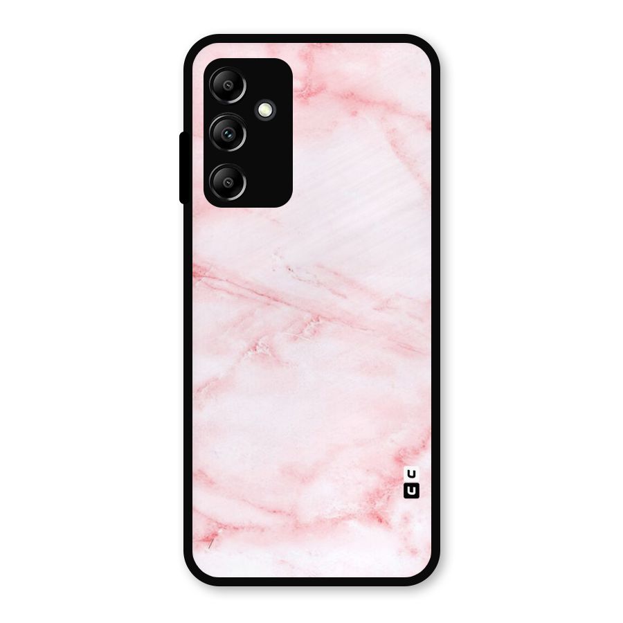 Pink Marble Print Metal Back Case for Galaxy A14 5G