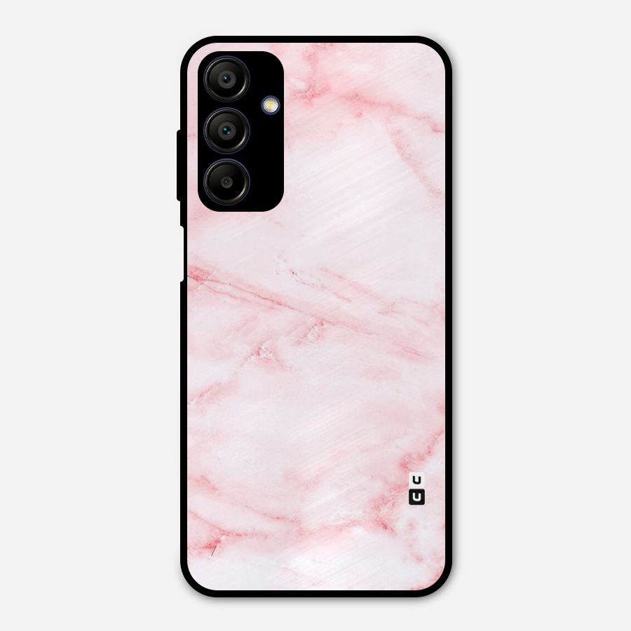 Pink Marble Print Metal Back Case for Galaxy A15 5G