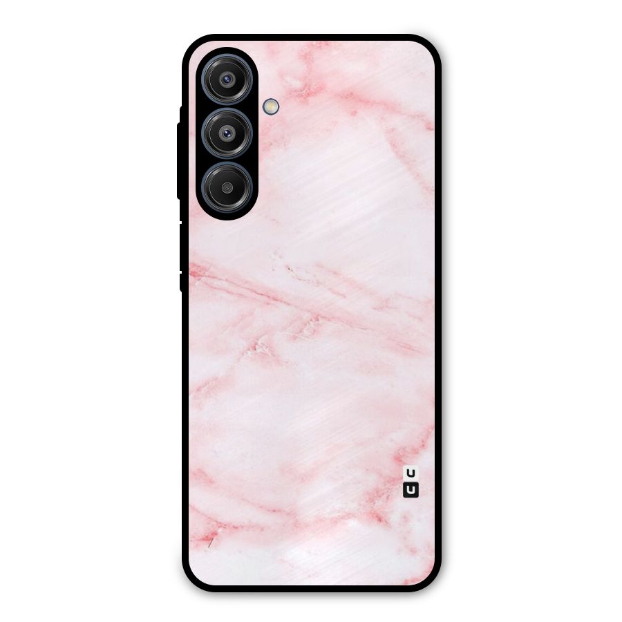 Pink Marble Print Metal Back Case for Galaxy A16 5G