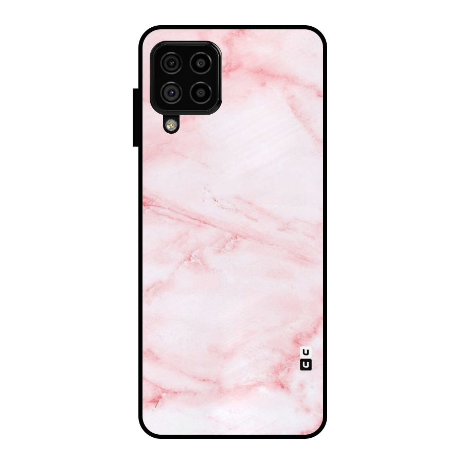 Pink Marble Print Metal Back Case for Galaxy A22 4G