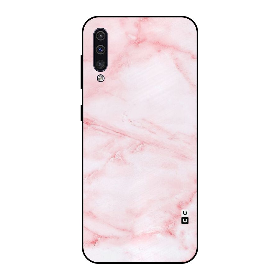 Pink Marble Print Metal Back Case for Galaxy A30s