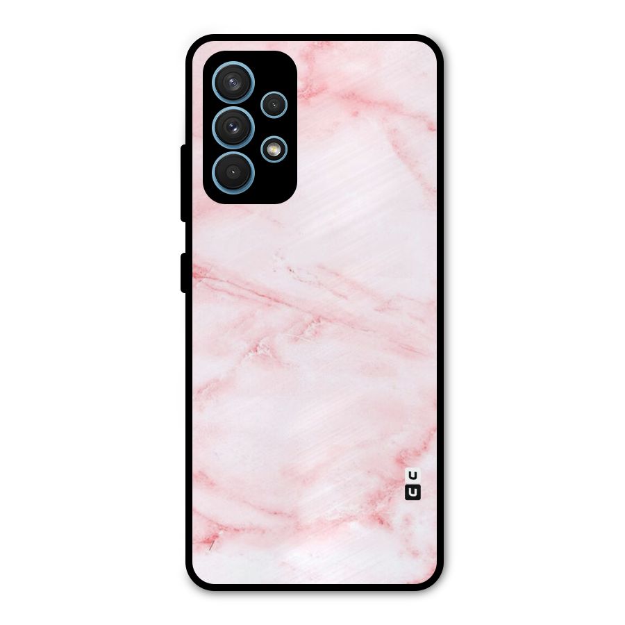Pink Marble Print Metal Back Case for Galaxy A32