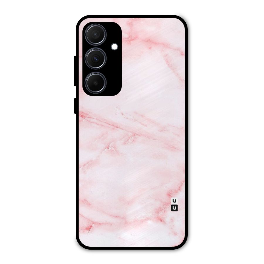 Pink Marble Print Metal Back Case for Galaxy A35