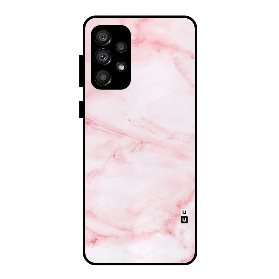 Pink Marble Print Metal Back Case for Galaxy A73 5G