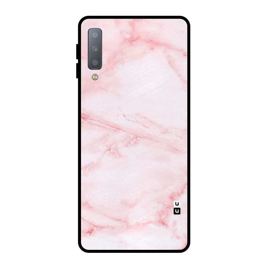 Pink Marble Print Metal Back Case for Galaxy A7 (2018)