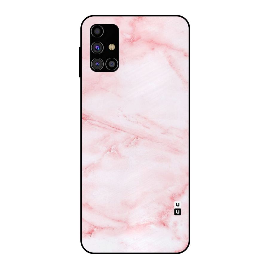 Pink Marble Print Metal Back Case for Galaxy M31s