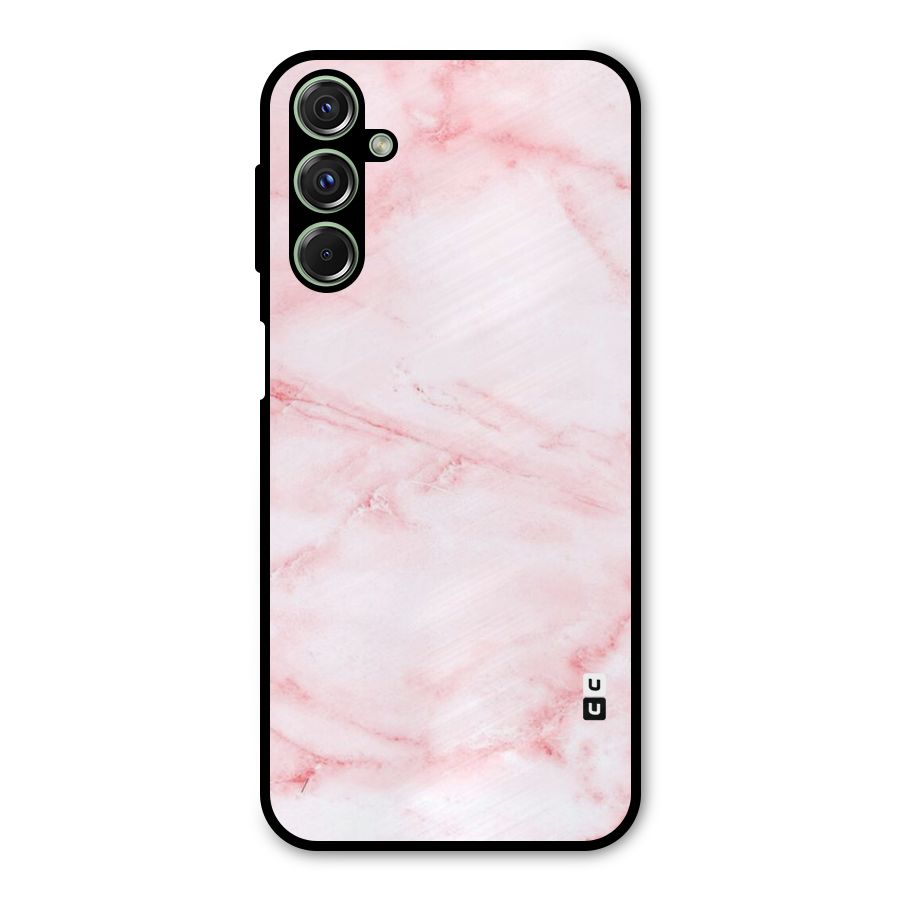 Pink Marble Print Metal Back Case for Galaxy M34