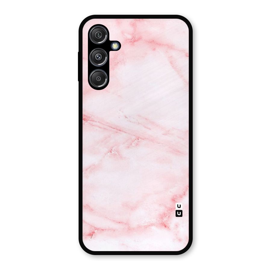 Pink Marble Print Metal Back Case for Galaxy M34 5G